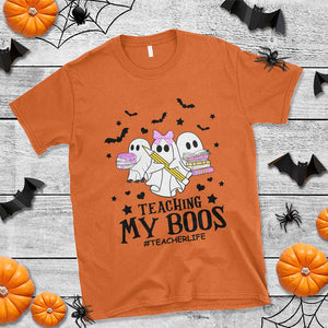 Funny Teacher Halloween T Shirt Teaching My Boos Teacherlife Ghost Pencil Book TS11 Orange Print Your Wear