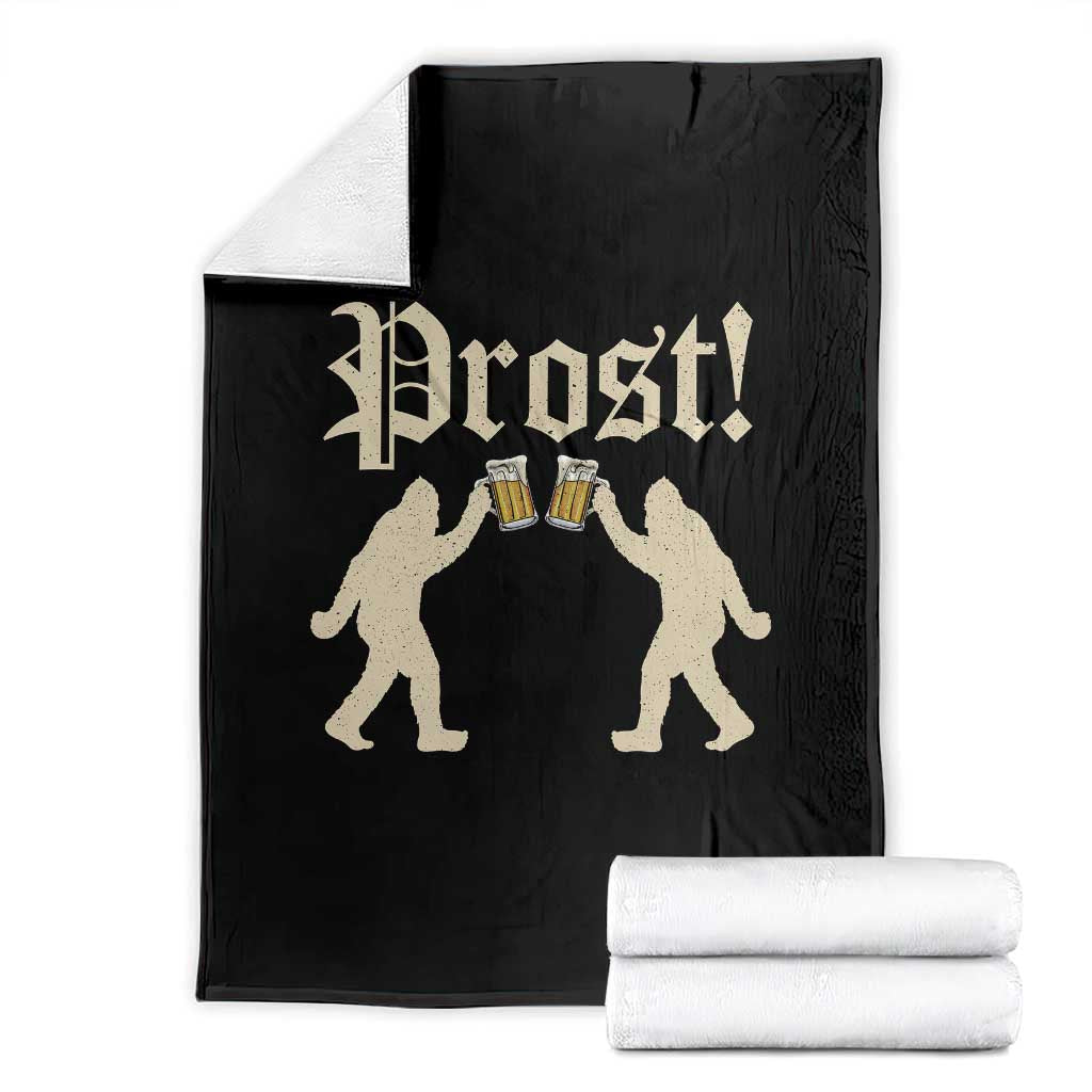 Funny Oktoberfest Bigfoot Prost Throw Blanket German Sasquatch Beer Mug TS11 Black Print Your Wear