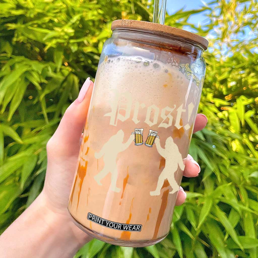 Funny Oktoberfest Bigfoot Prost Glass Can German Sasquatch Beer Mug TS11 Black Print Your Wear