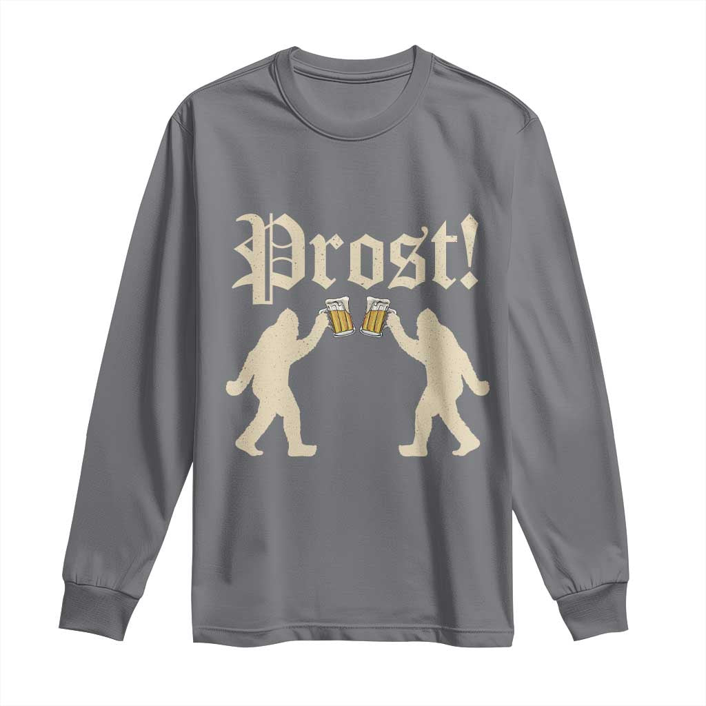 Funny Oktoberfest Bigfoot Prost Long Sleeve Shirt German Sasquatch Beer Mug TS11 Charcoal Print Your Wear