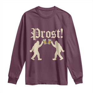Funny Oktoberfest Bigfoot Prost Long Sleeve Shirt German Sasquatch Beer Mug TS11 Maroon Print Your Wear