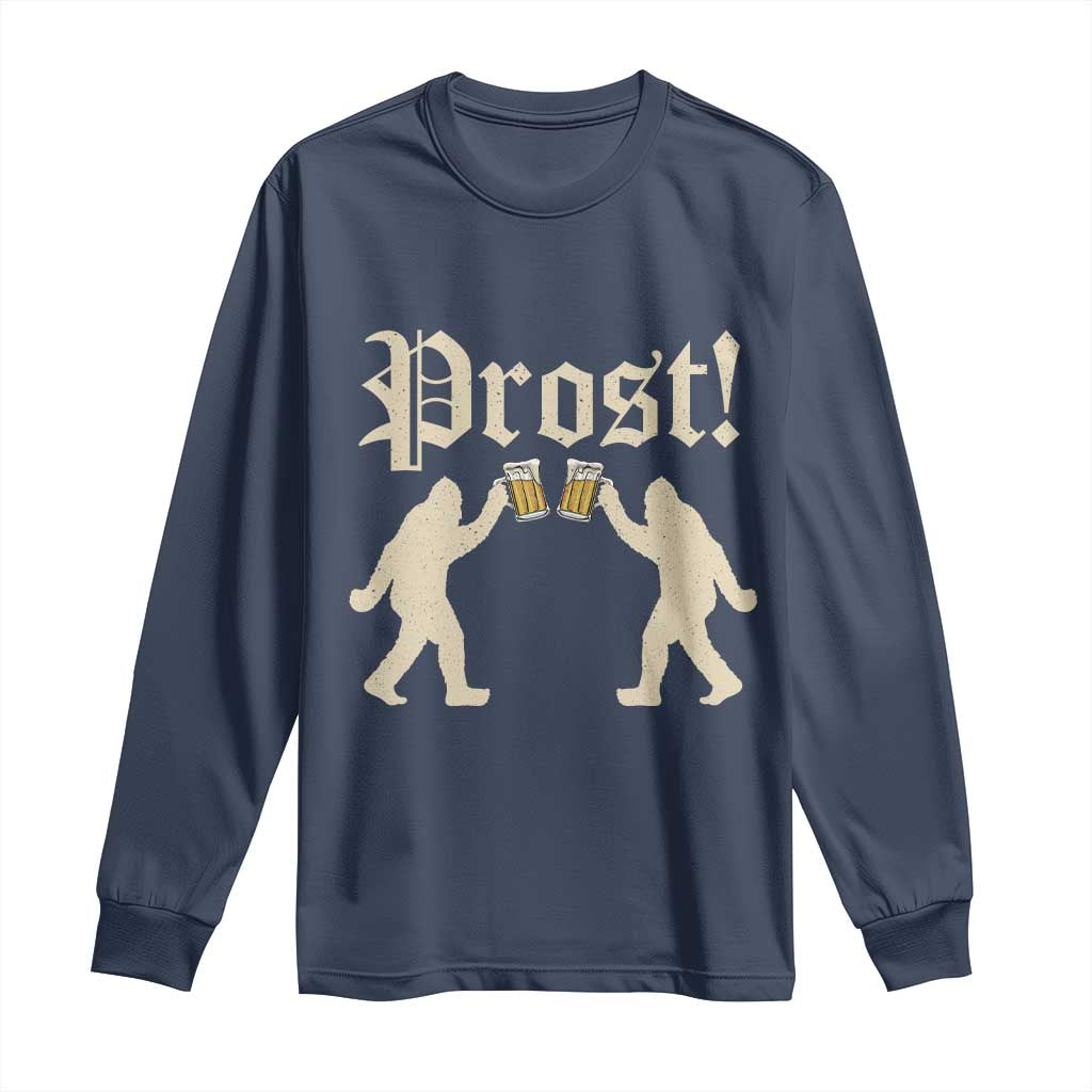 Funny Oktoberfest Bigfoot Prost Long Sleeve Shirt German Sasquatch Beer Mug TS11 Navy Print Your Wear