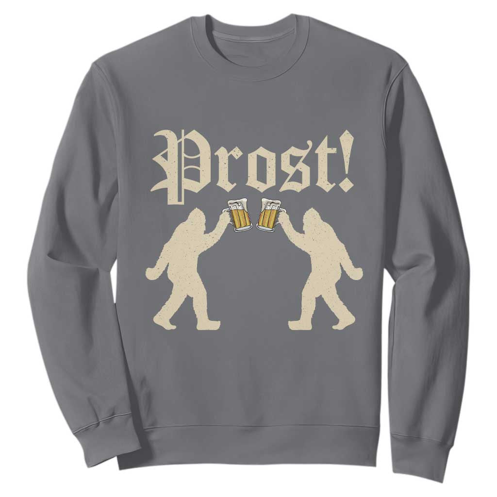 Funny Oktoberfest Bigfoot Prost Sweatshirt German Sasquatch Beer Mug TS11 Charcoal Print Your Wear