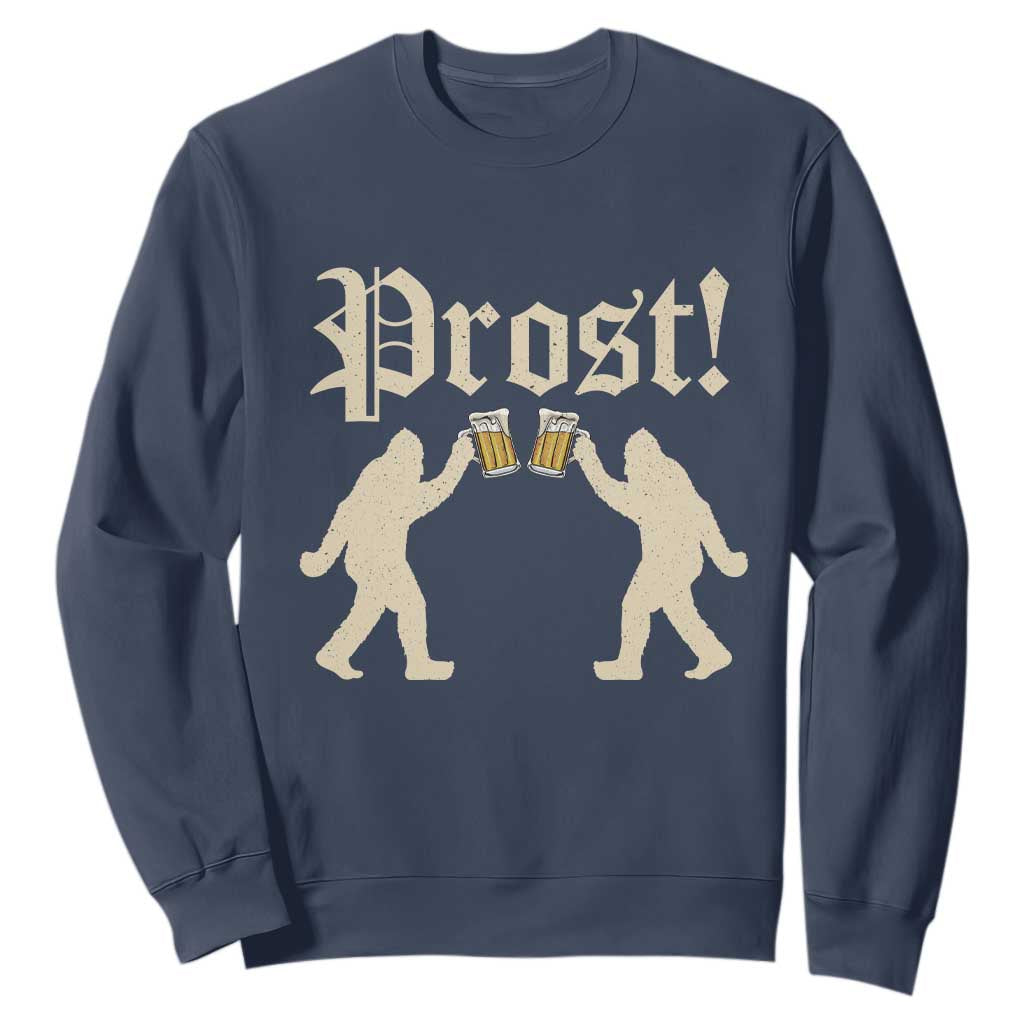Funny Oktoberfest Bigfoot Prost Sweatshirt German Sasquatch Beer Mug TS11 Navy Print Your Wear