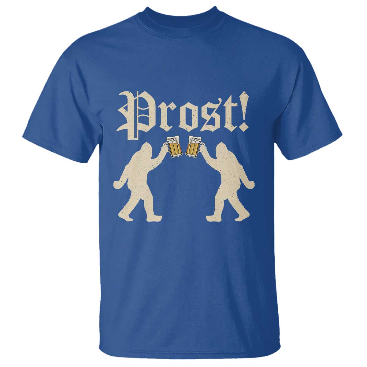 Funny Oktoberfest Bigfoot Prost T Shirt German Sasquatch Beer Mug TS11 Royal Blue Print Your Wear