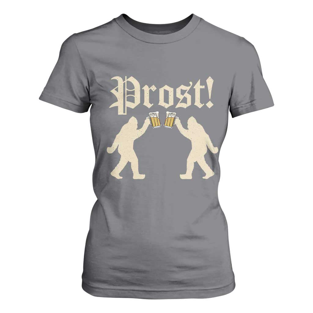 Funny Oktoberfest Bigfoot Prost T Shirt For Women German Sasquatch Beer Mug TS11 Charcoal Print Your Wear
