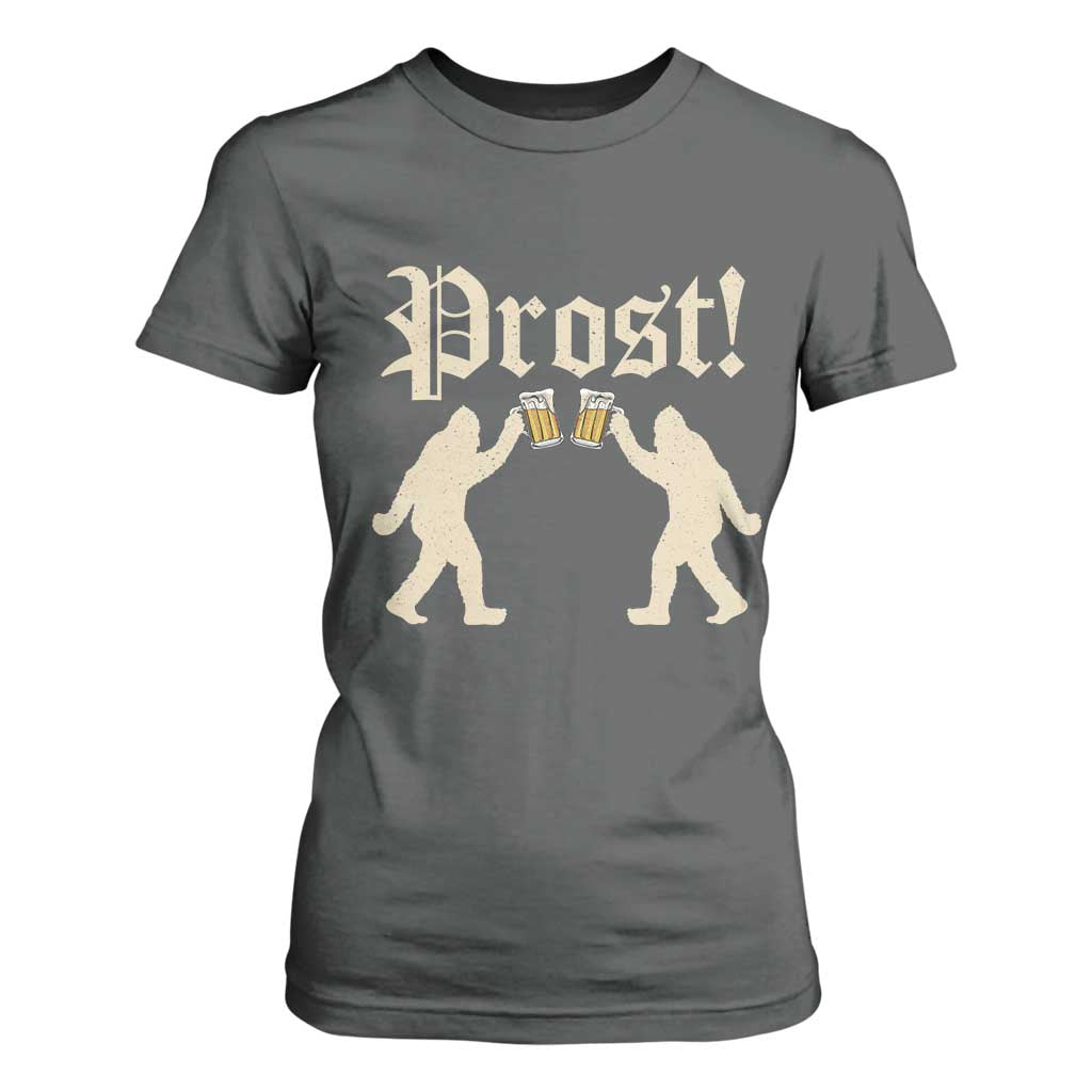 Funny Oktoberfest Bigfoot Prost T Shirt For Women German Sasquatch Beer Mug TS11 Dark Heather Print Your Wear