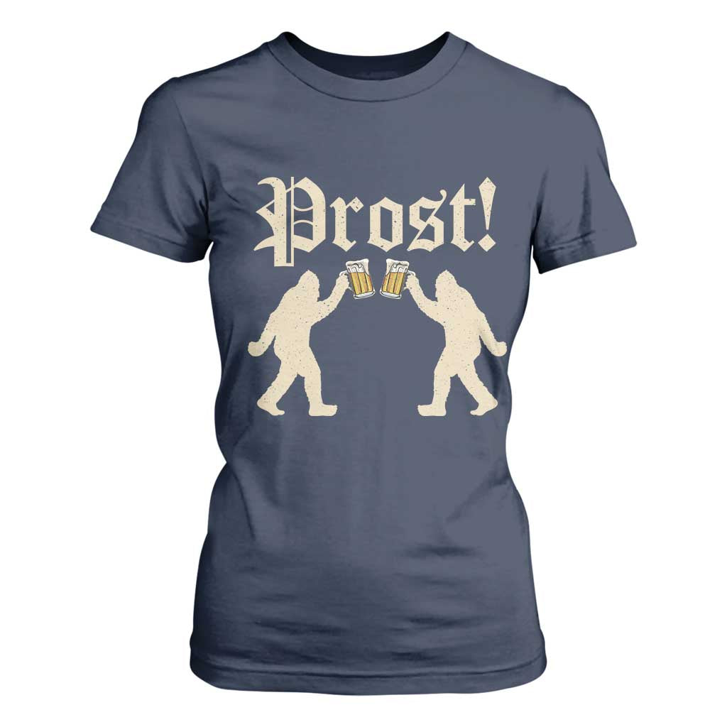 Funny Oktoberfest Bigfoot Prost T Shirt For Women German Sasquatch Beer Mug TS11 Navy Print Your Wear