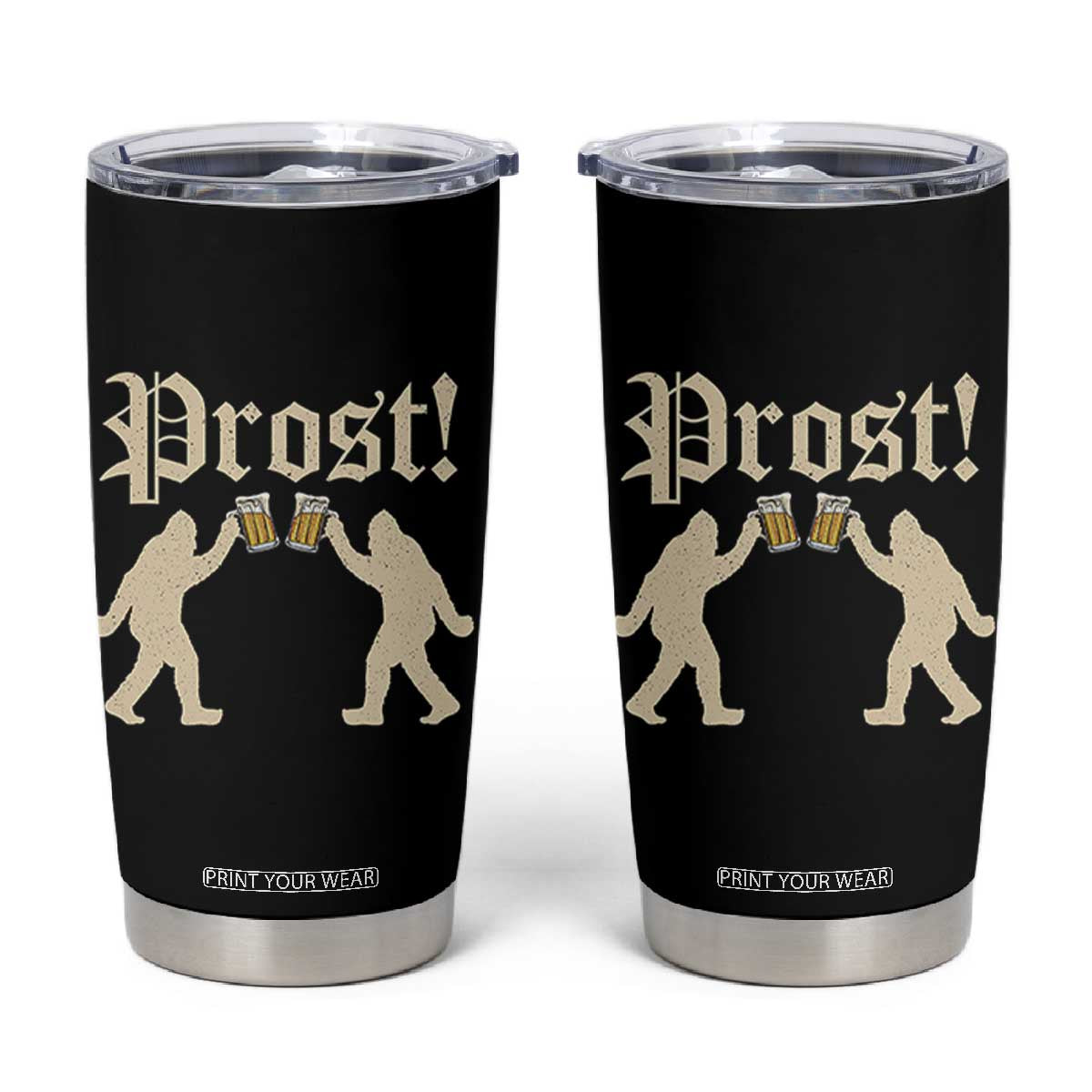 Funny Oktoberfest Bigfoot Prost Tumbler Cup German Sasquatch Beer Mug TS11 Black Print Your Wear