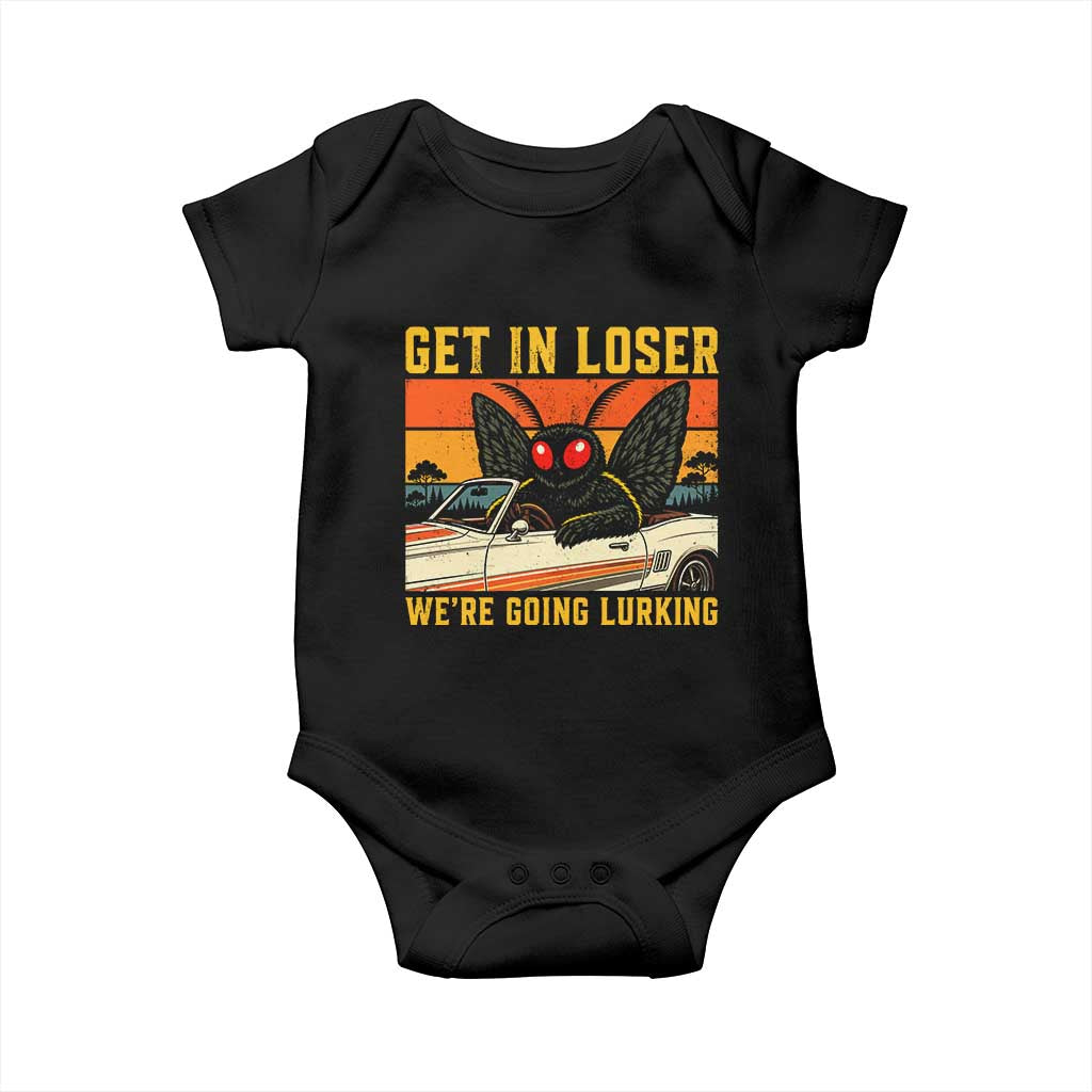 Get In Loser We Are Going Lurking Funny Mothman Baby Onesie Cryptozoology Cryptid Lover