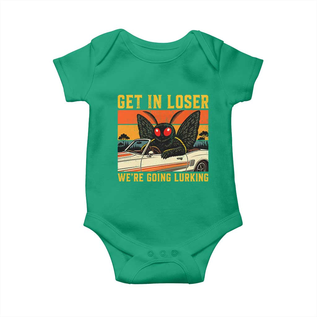 Get In Loser We Are Going Lurking Funny Mothman Baby Onesie Cryptozoology Cryptid Lover