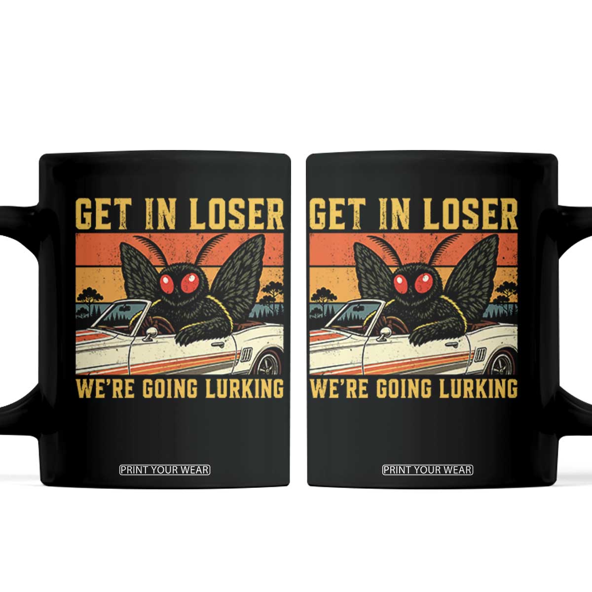Get In Loser We Are Going Lurking Funny Mothman Coffee Mug Cryptozoology Cryptid Lover