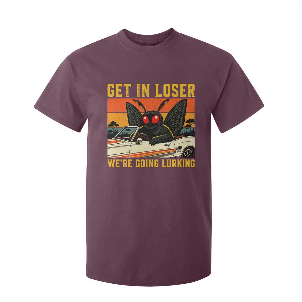 Get In Loser We Are Going Lurking Funny Mothman T Shirt For Kid Cryptozoology Cryptid Lover