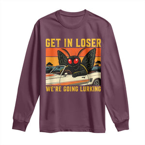 Get In Loser We Are Going Lurking Funny Mothman Long Sleeve Shirt Cryptozoology Cryptid Lover