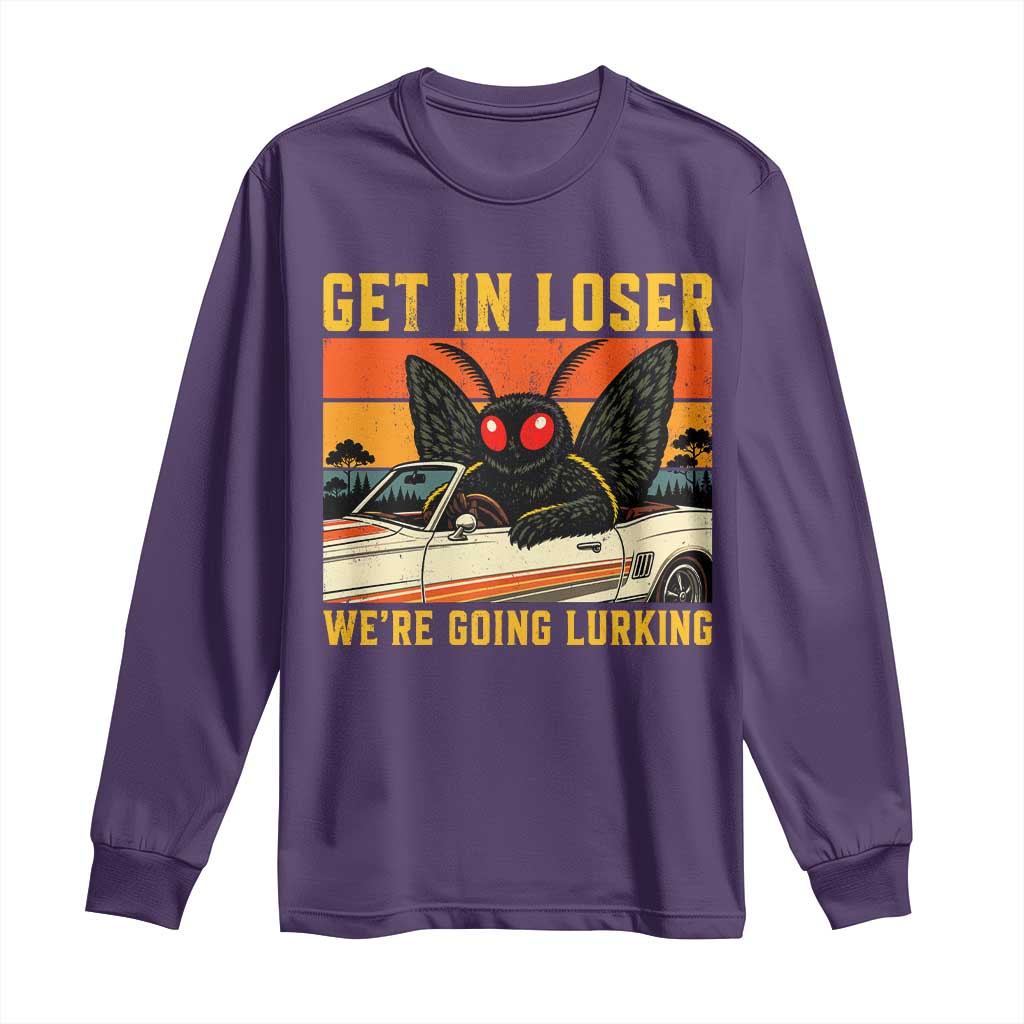 Get In Loser We Are Going Lurking Funny Mothman Long Sleeve Shirt Cryptozoology Cryptid Lover