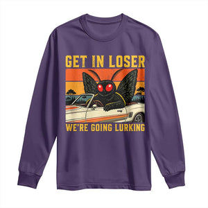 Get In Loser We Are Going Lurking Funny Mothman Long Sleeve Shirt Cryptozoology Cryptid Lover