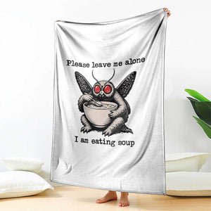 Please Leave Me Alone I Am Eating Soup Funny Mothman Throw Blanket
