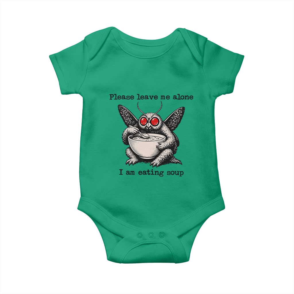 Please Leave Me Alone I Am Eating Soup Funny Mothman Baby Onesie