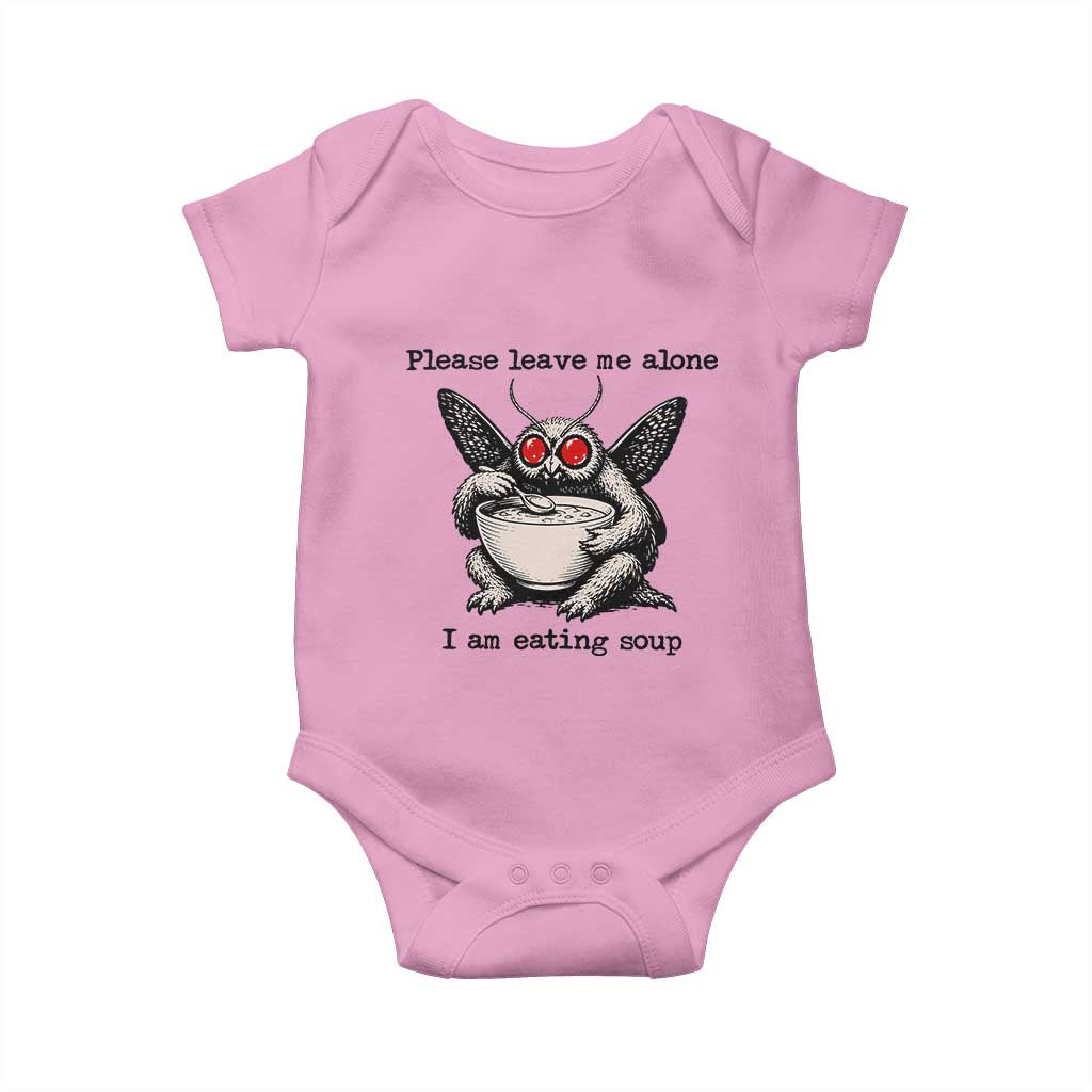 Please Leave Me Alone I Am Eating Soup Funny Mothman Baby Onesie