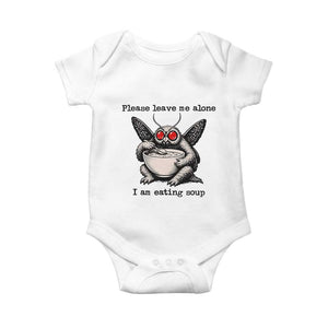 Please Leave Me Alone I Am Eating Soup Funny Mothman Baby Onesie