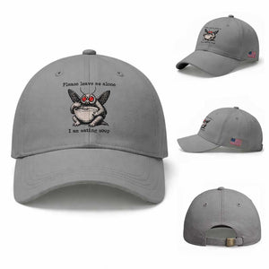 Please Leave Me Alone I Am Eating Soup Funny Mothman Baseball Cap