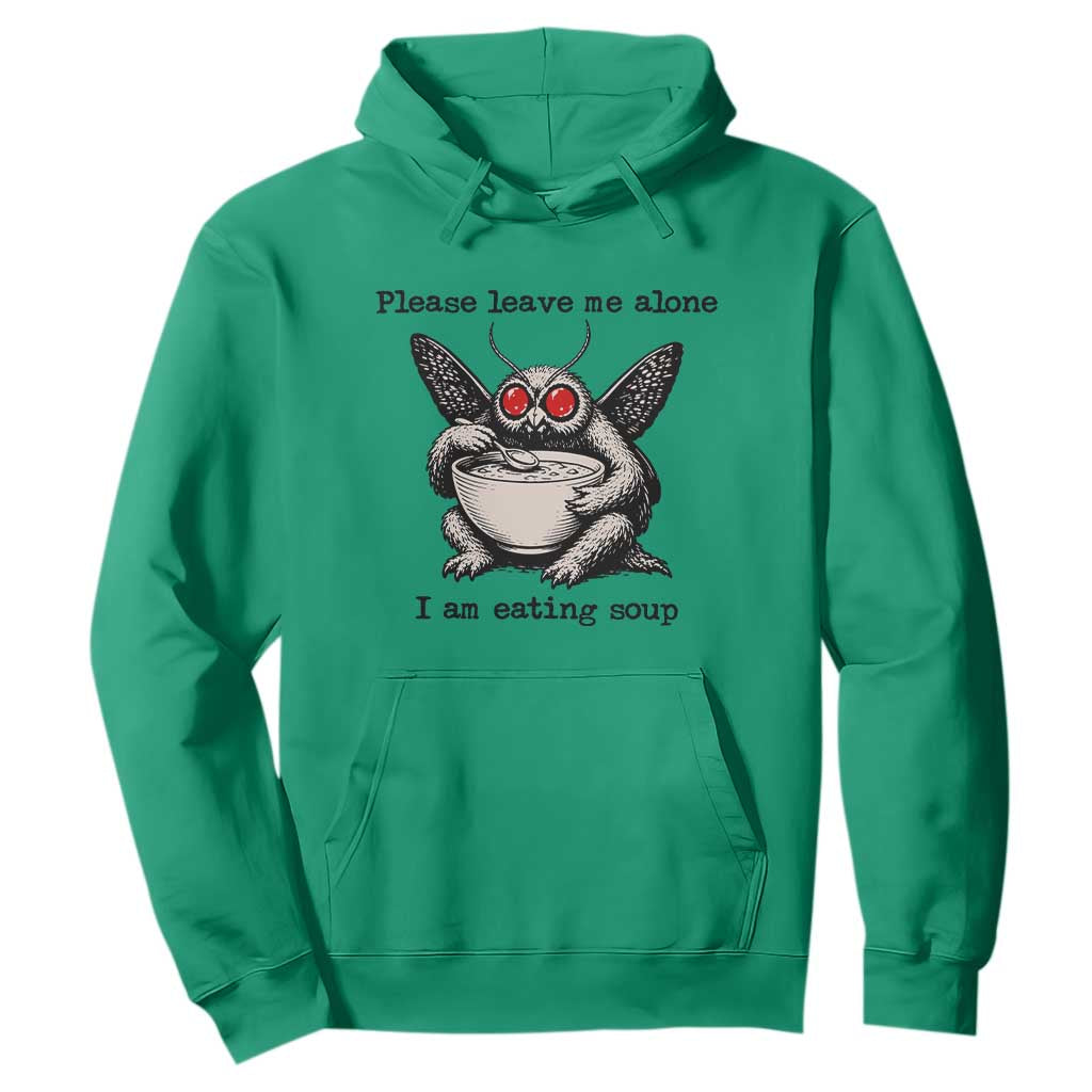 Please Leave Me Alone I Am Eating Soup Funny Mothman Hoodie