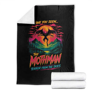 Funny Mothman Throw Blanket Have You Seen The Mothman Terror From The Skies Cryptid Legends