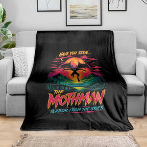 Funny Mothman Throw Blanket Have You Seen The Mothman Terror From The Skies Cryptid Legends
