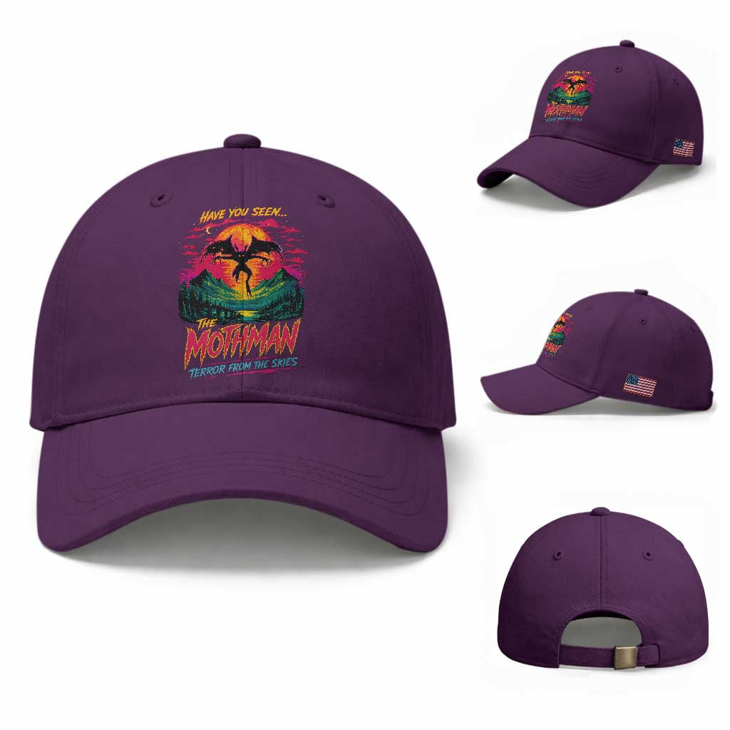 Funny Mothman Baseball Cap Have You Seen The Mothman Terror From The Skies Cryptid Legends