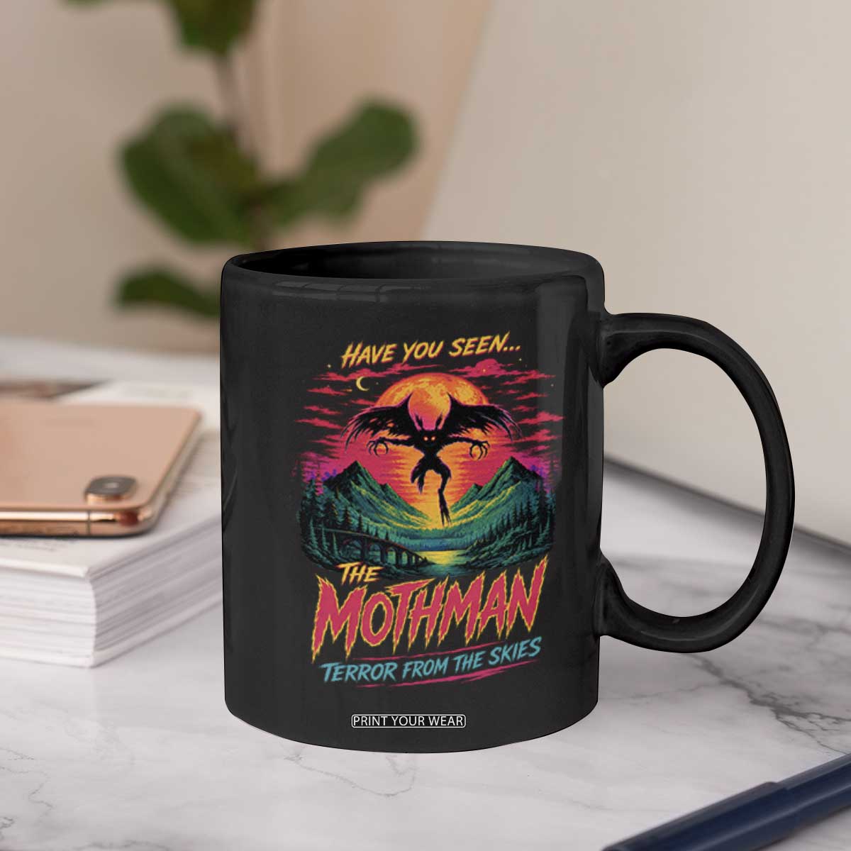 Funny Mothman Coffee Mug Have You Seen The Mothman Terror From The Skies Cryptid Legends