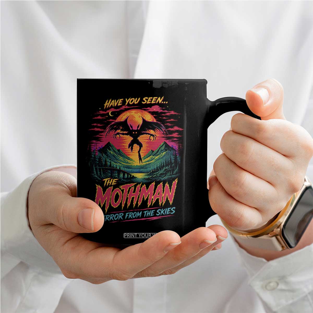Funny Mothman Coffee Mug Have You Seen The Mothman Terror From The Skies Cryptid Legends