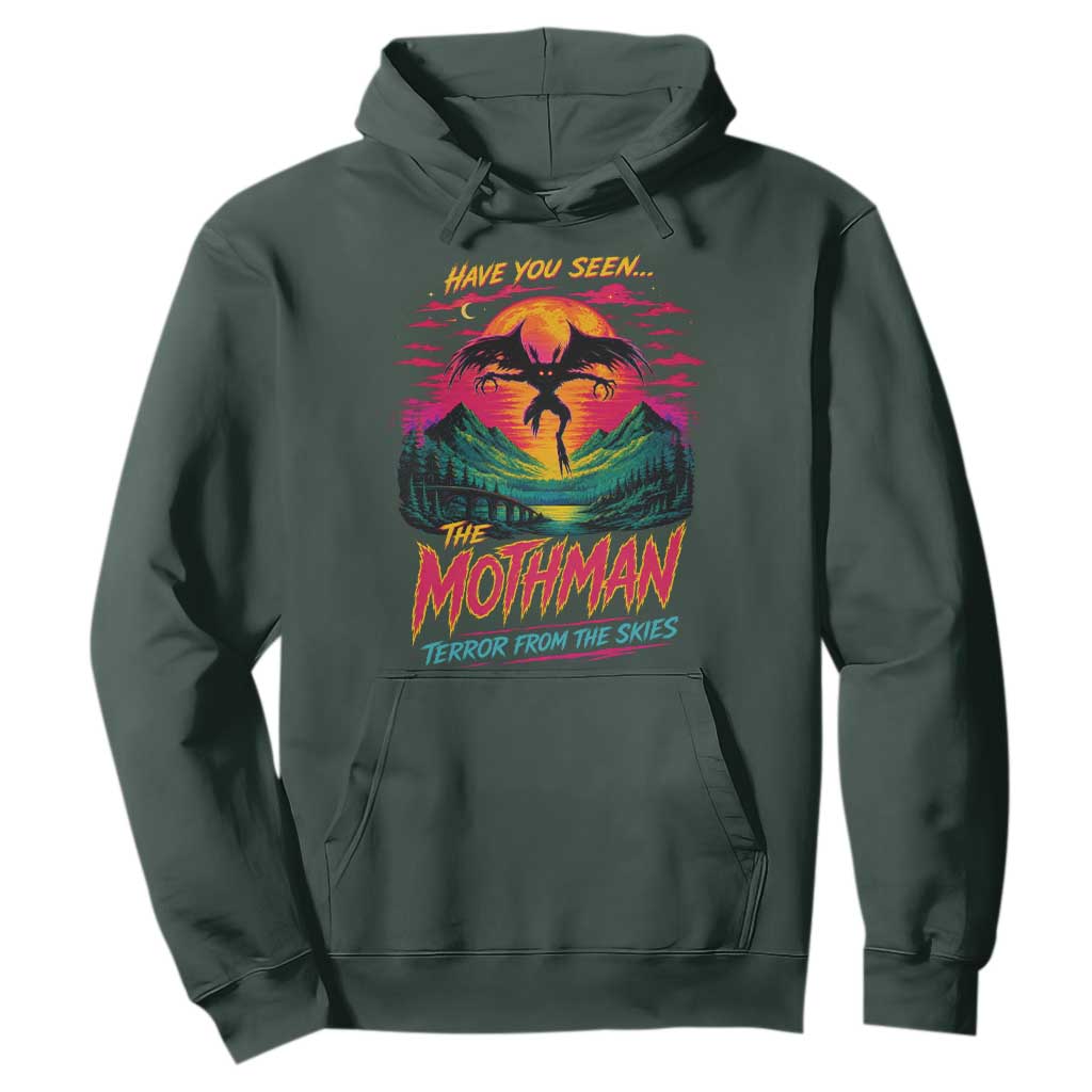 Funny Mothman Hoodie Have You Seen The Mothman Terror From The Skies Cryptid Legends TS11 Dark Forest Green Print Your Wear