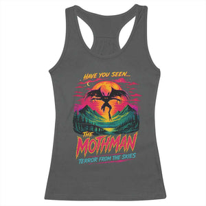 Funny Mothman Racerback Tank Top Have You Seen The Mothman Terror From The Skies Cryptid Legends TS11 Dark Heather Print Your Wear