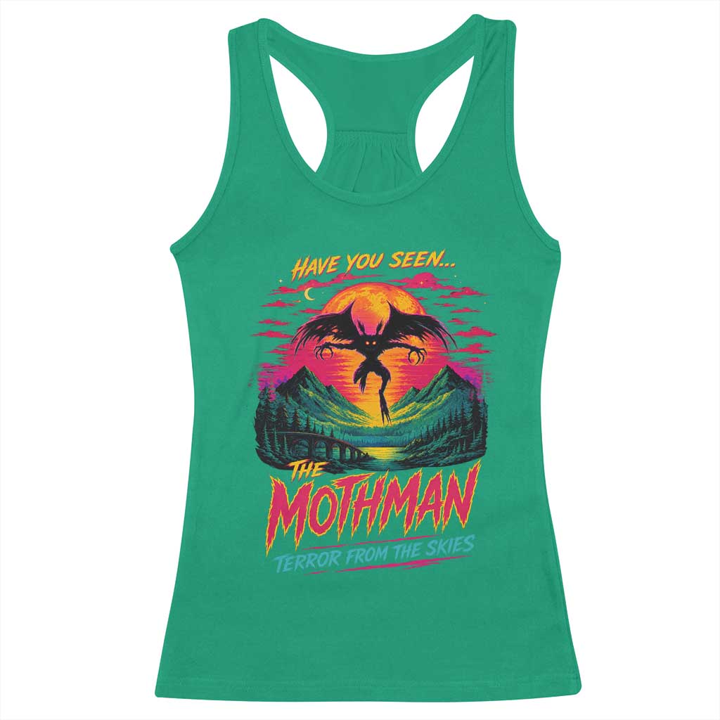 Funny Mothman Racerback Tank Top Have You Seen The Mothman Terror From The Skies Cryptid Legends TS11 Irish Green Print Your Wear