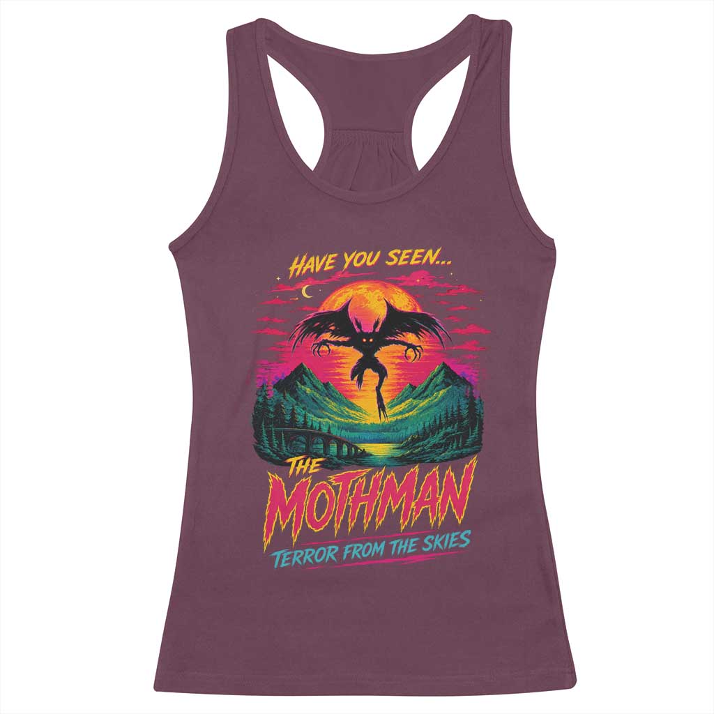 Funny Mothman Racerback Tank Top Have You Seen The Mothman Terror From The Skies Cryptid Legends TS11 Maroon Print Your Wear