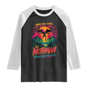 Funny Mothman Raglan Shirt Have You Seen The Mothman Terror From The Skies Cryptid Legends TS11 Black White Print Your Wear