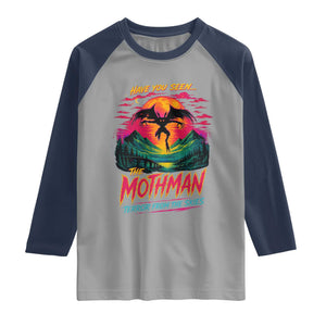 Funny Mothman Raglan Shirt Have You Seen The Mothman Terror From The Skies Cryptid Legends TS11 Sport Gray Navy Print Your Wear