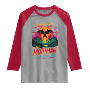 Funny Mothman Raglan Shirt Have You Seen The Mothman Terror From The Skies Cryptid Legends TS11 Sport Gray Red Print Your Wear