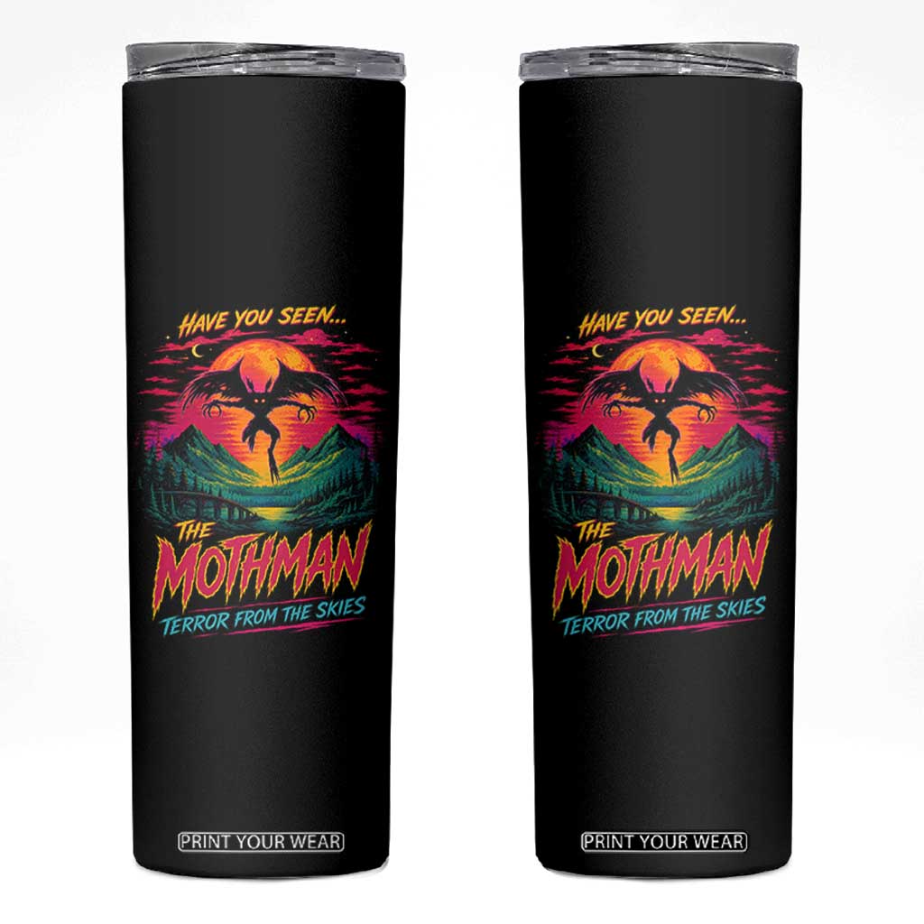 Funny Mothman Skinny Tumbler Have You Seen The Mothman Terror From The Skies Cryptid Legends