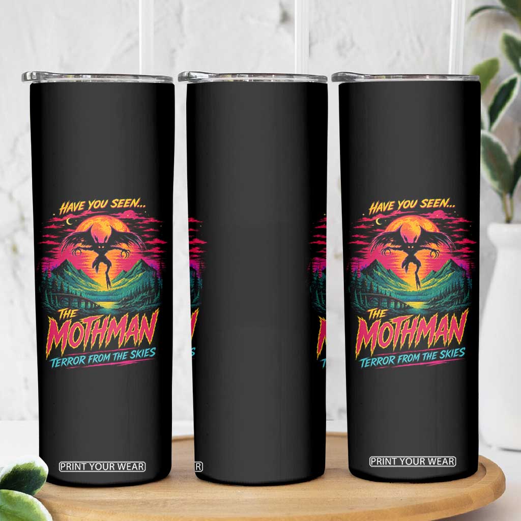 Funny Mothman Skinny Tumbler Have You Seen The Mothman Terror From The Skies Cryptid Legends