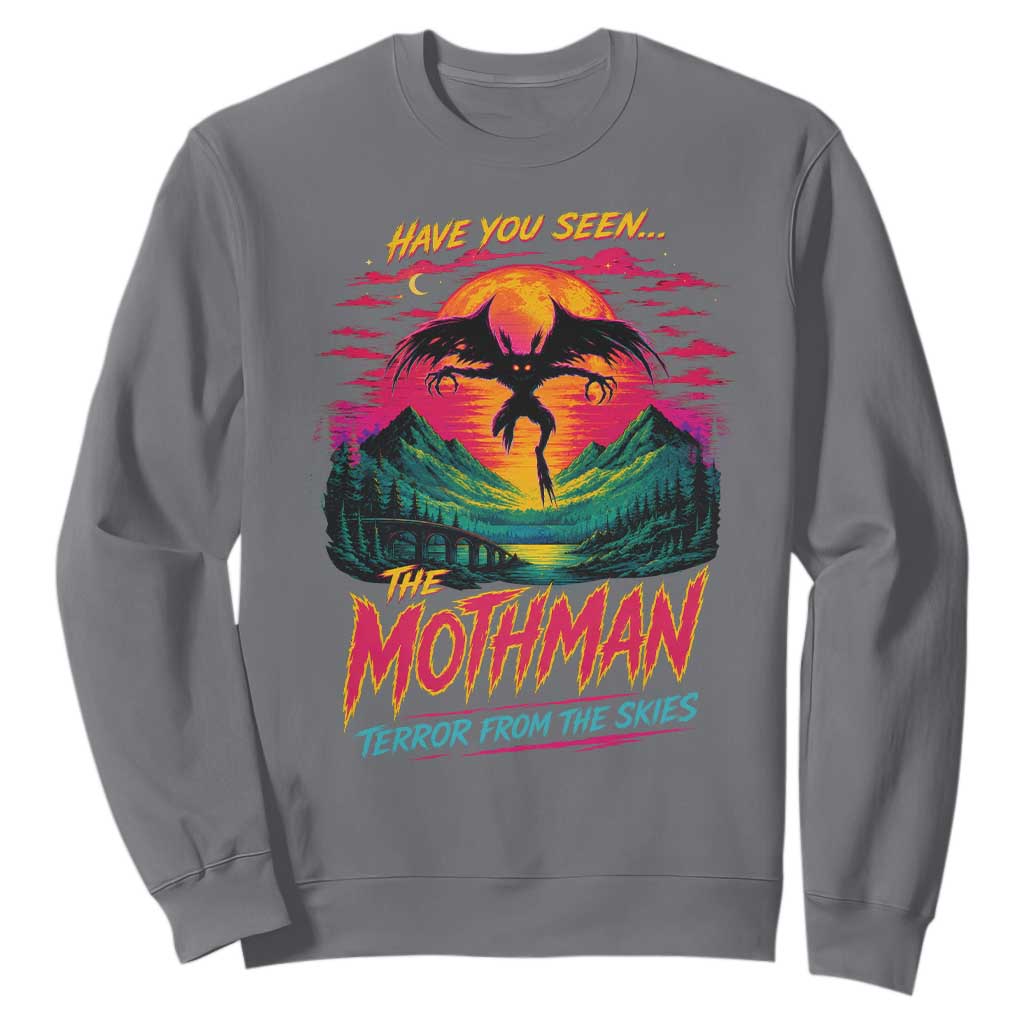 Funny Mothman Sweatshirt Have You Seen The Mothman Terror From The Skies Cryptid Legends TS11 Charcoal Print Your Wear