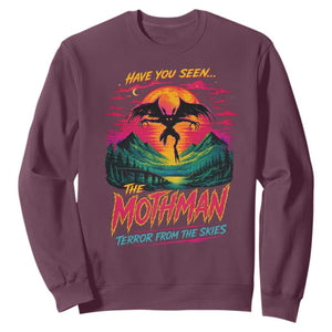 Funny Mothman Sweatshirt Have You Seen The Mothman Terror From The Skies Cryptid Legends TS11 Maroon Print Your Wear
