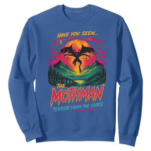 Funny Mothman Sweatshirt Have You Seen The Mothman Terror From The Skies Cryptid Legends TS11 Royal Blue Print Your Wear