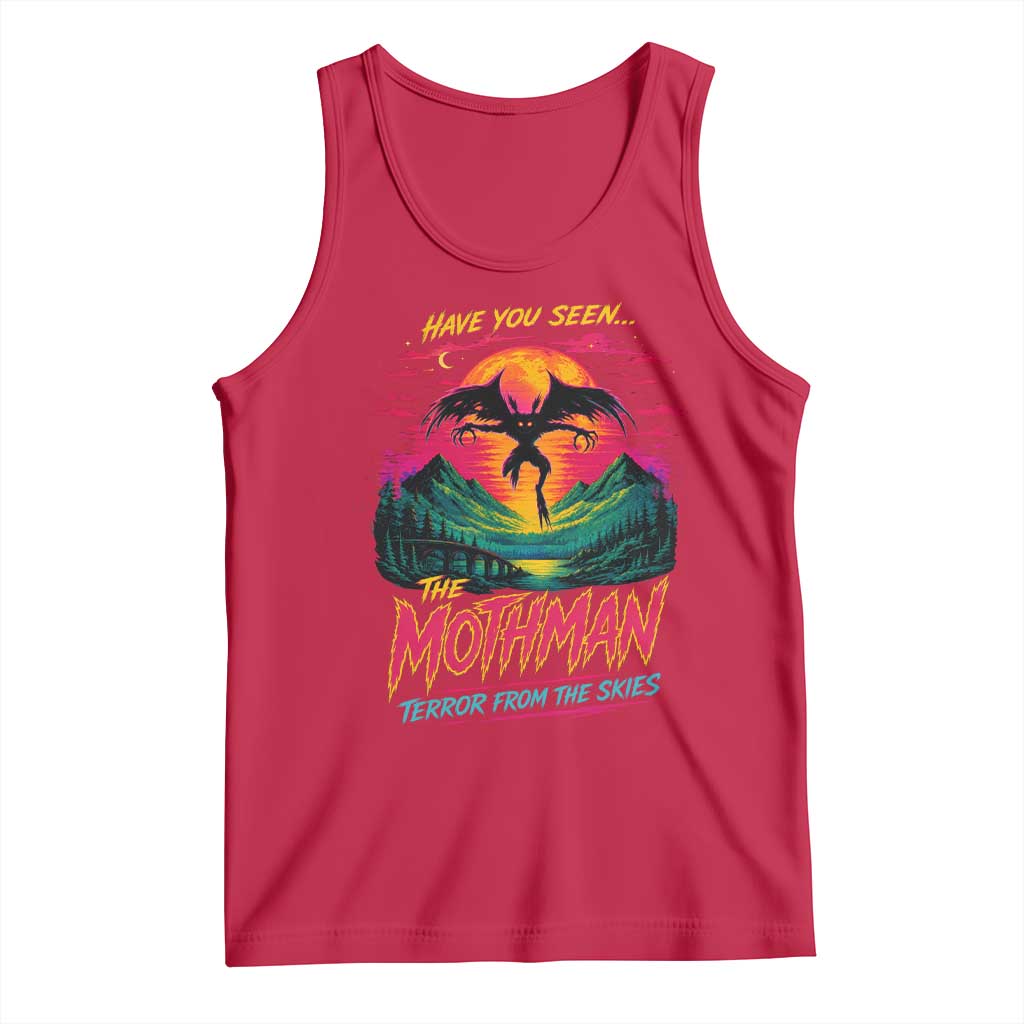 Funny Mothman Tank Top Have You Seen The Mothman Terror From The Skies Cryptid Legends TS11 Red Print Your Wear