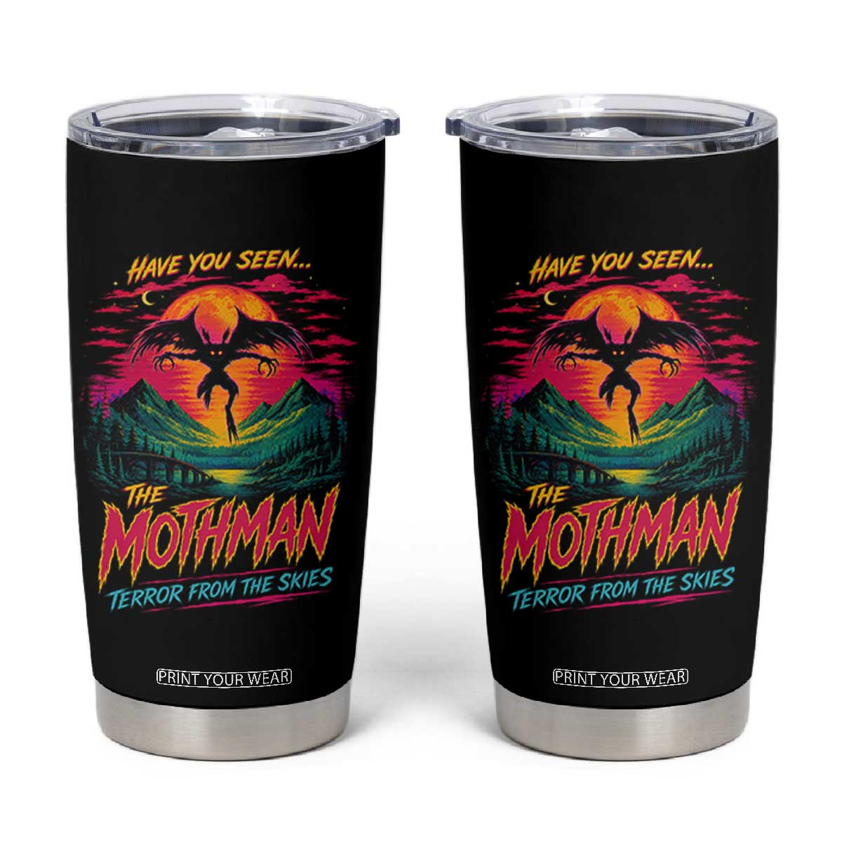 Funny Mothman Tumbler Cup Have You Seen The Mothman Terror From The Skies Cryptid Legends