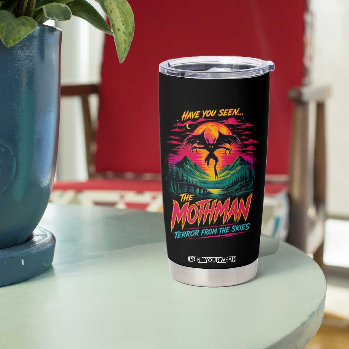 Funny Mothman Tumbler Cup Have You Seen The Mothman Terror From The Skies Cryptid Legends