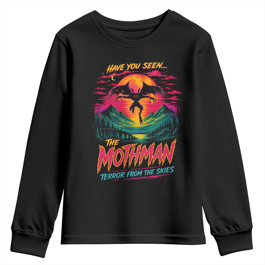Funny Mothman Youth Sweatshirt Have You Seen The Mothman Terror From The Skies Cryptid Legends TS11 Black Print Your Wear