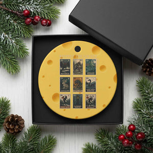 Respect The Locals Cryptids Monster Stamps Ceramic Ornament Cryptozoology Paranormal Bigfoot Mothman TS11 1pc Yellow Cheese Print Your Wear