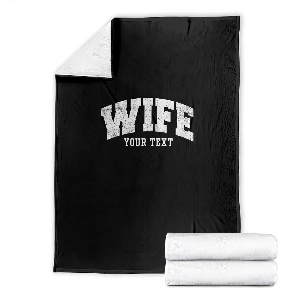 Personalized Wife Throw Blanket Custom Text Name Wifey Marriage Anniversary Couple Gift