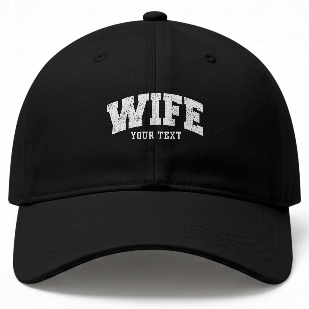 Personalized Wife Baseball Cap Custom Text Name Wifey Marriage Anniversary Couple Gift